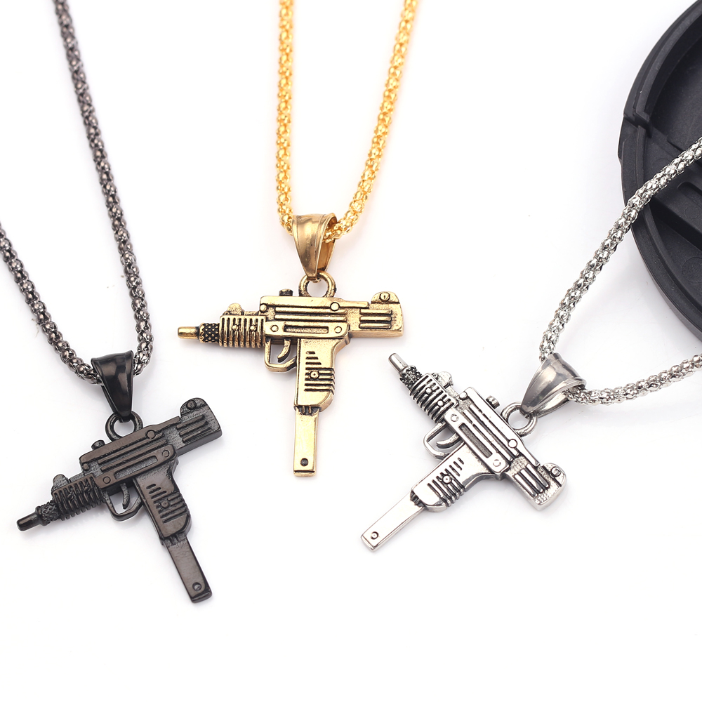 Men'S Accessories Fashion - Kalung Liontin Senapan Mesin Uzi Punk