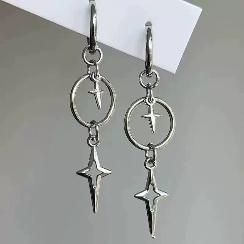 Men'S Accessories In The 90S - Anting Liontin Bintang Salib Punk yang