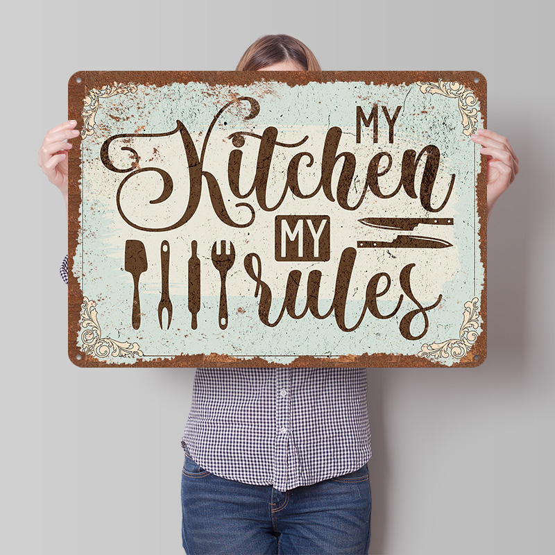 Men Accessories Rule - Poster Logam Dapur Saya Aturan Saya,