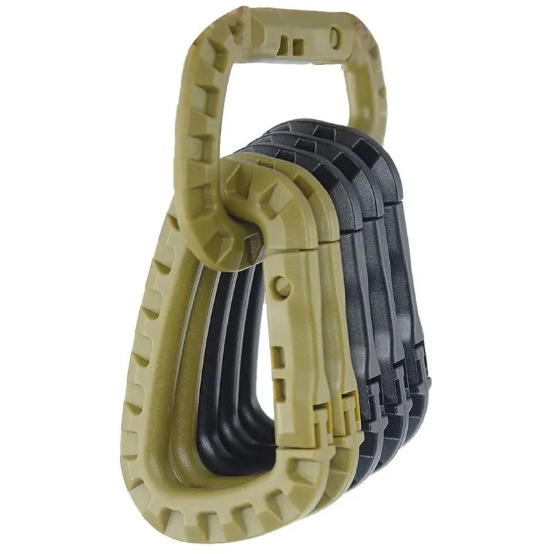Keychain Multi Tool - Carabiner taktis pengunci cepat baja plastik,