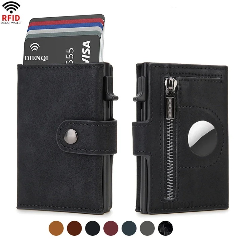Coin Holder Men - 2PCS Dompet Vintage PU Anti RFID