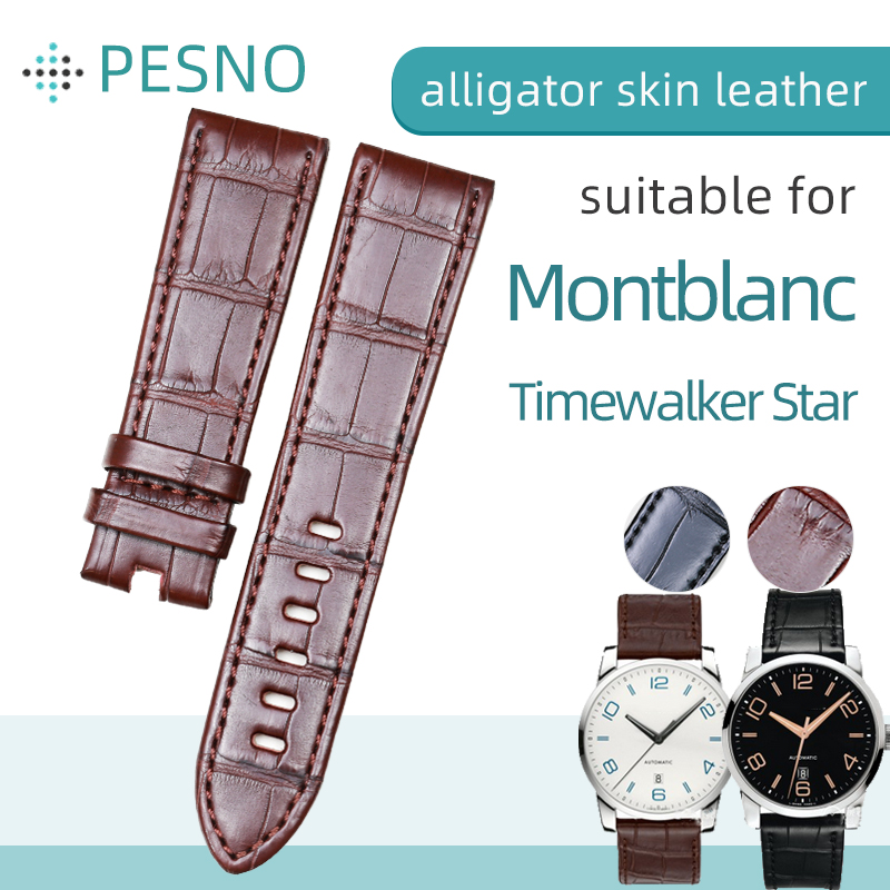 Men'S Accessories Montblanc - Pesno tali kulit buaya hitam cokelat,