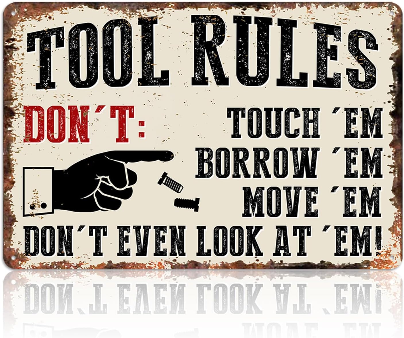 Men Accessories Rule - Papan Tanda Garasi Dekorasi Dinding Logam