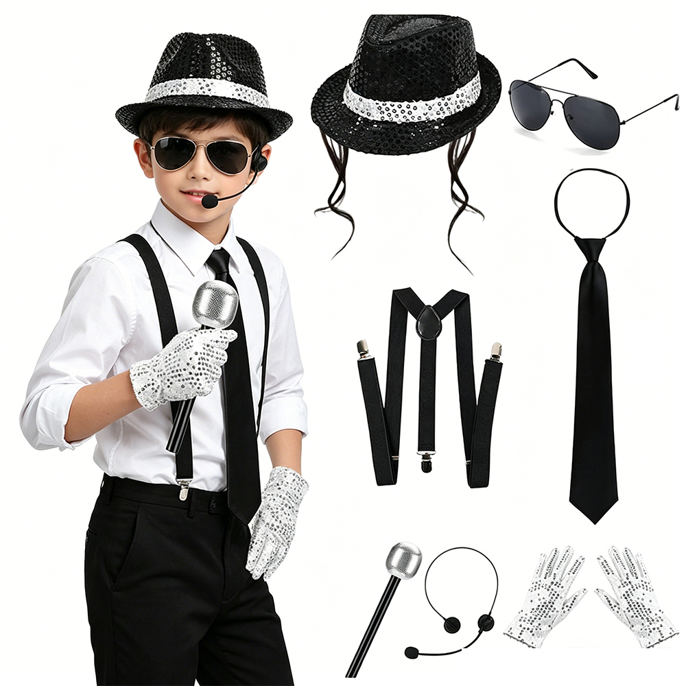 Men'S Accessories In The 80S - Set Aksesori Cosplay Michael Jackson Kit