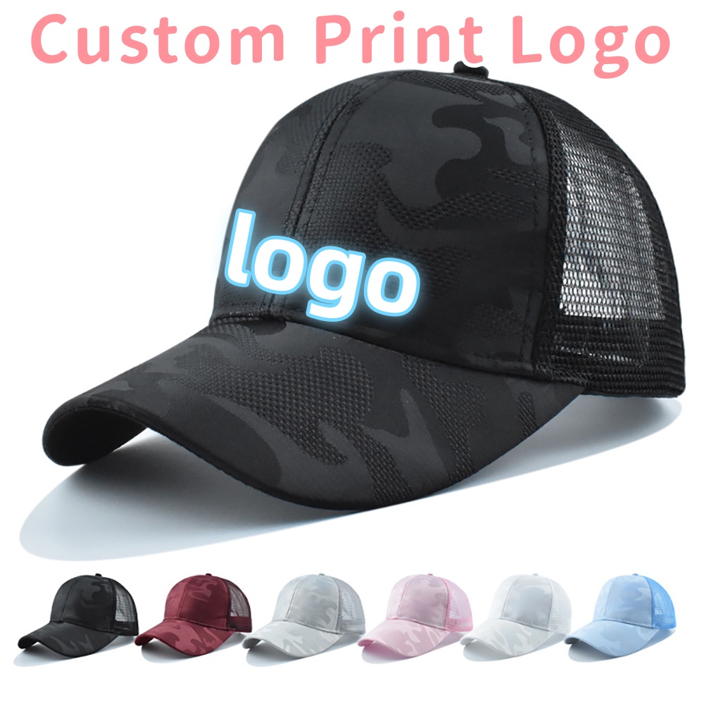 Hat Snapback Cap - Topi Baseball Jaring Kamuflase Bernapas Musim