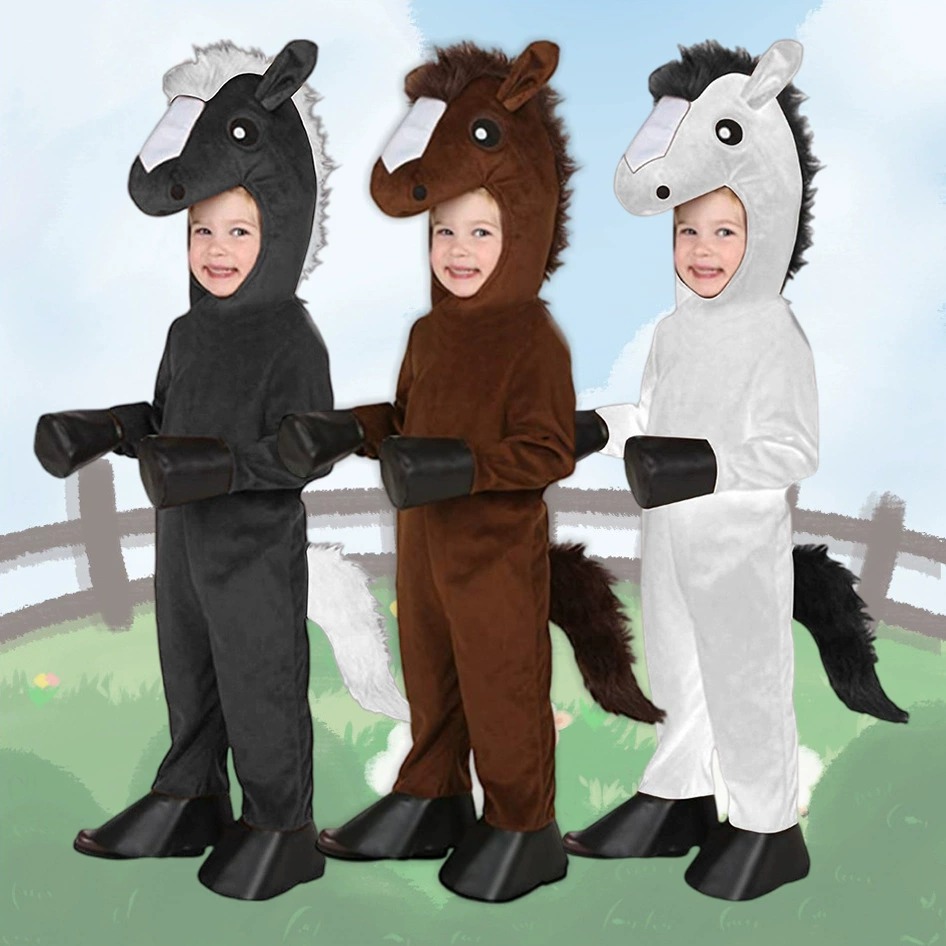 Men Accessories Hat - Kostum Kuda Lucu Anak-anak Coklat Hitam