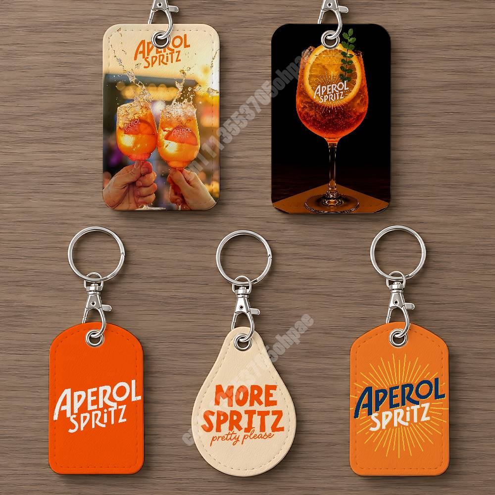 Men Keychain Accessories - Gantungan Kunci Kulit Prosecco Oranye A-Aperol