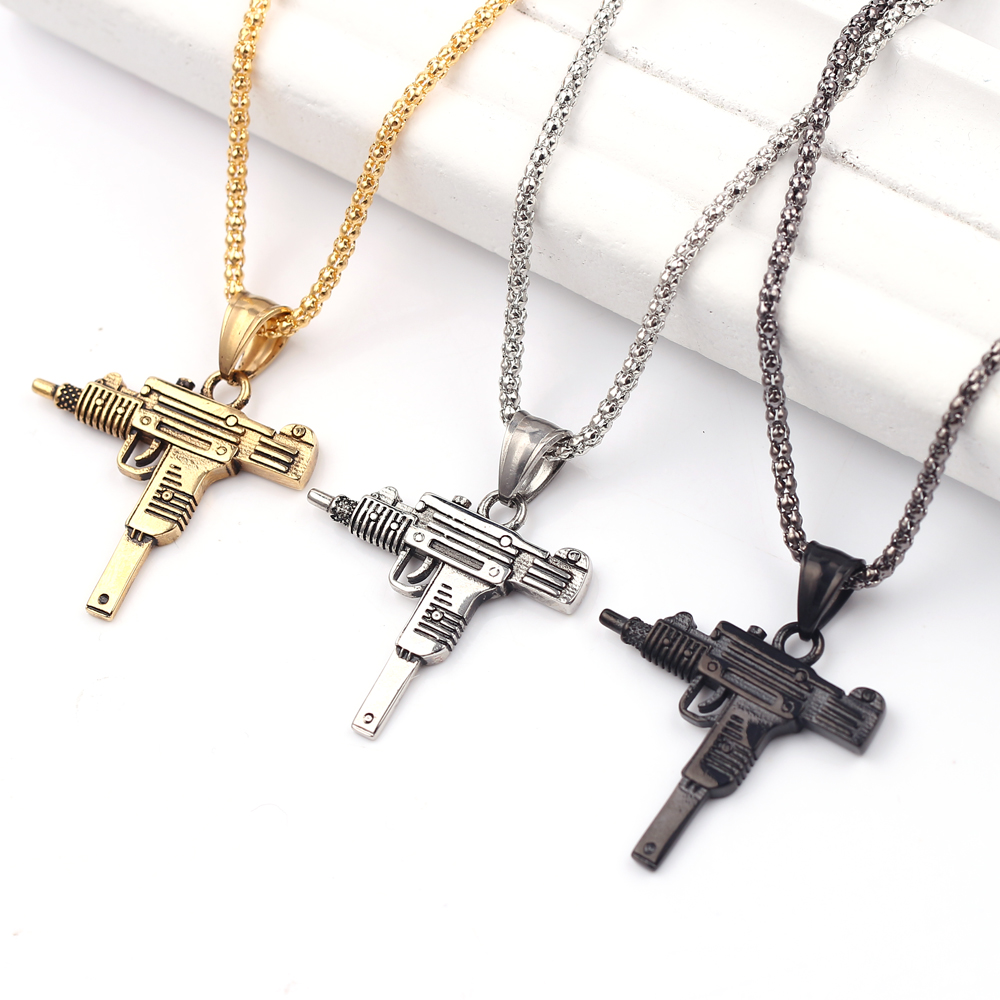 Kalung Liontin Senapan Mesin U - Men'S Accessories Fashion ulasan dan harga