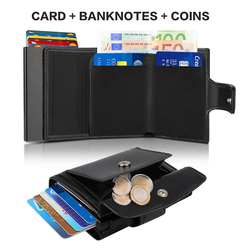Dompet Kartu Bisnis Logam Anti - Coin Holder Men ulasan dan harga