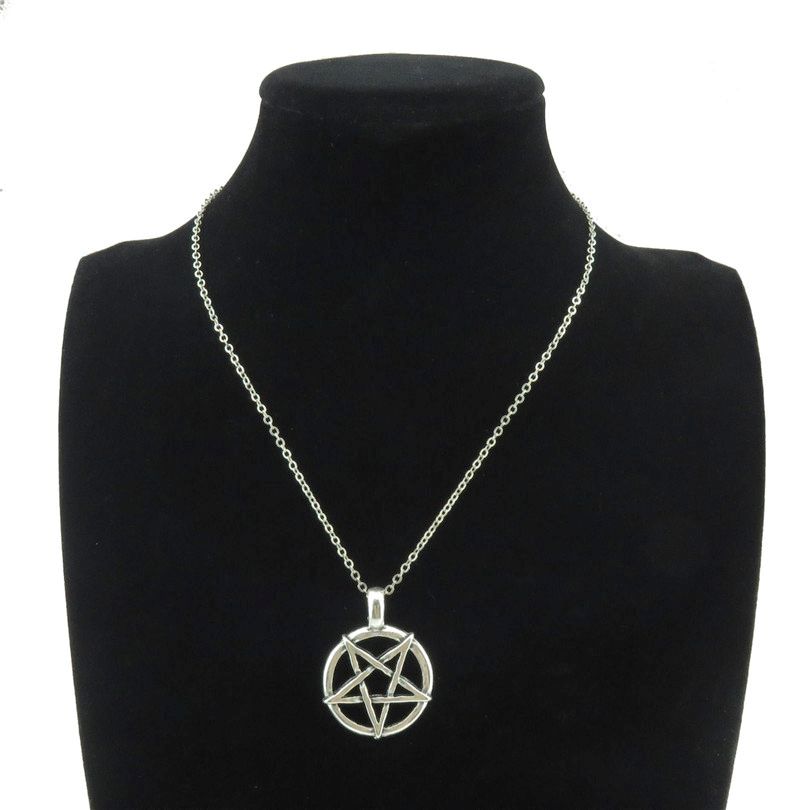 Kalung Pentagram warna perak a - Men'S Accessories Best ulasan dan harga