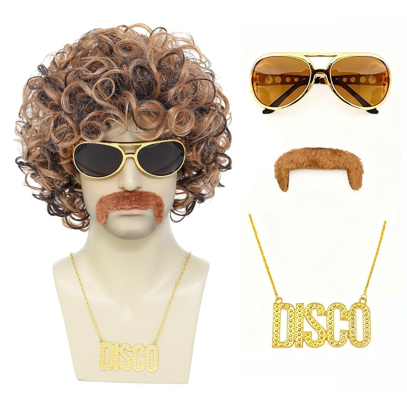 Set Wig Kostum Disko 70an 80an - Men'S Accessories In The 80S ulasan dan harga