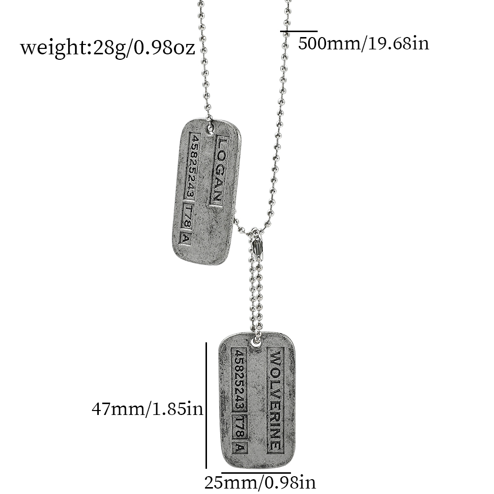 Kalung Kartu Militer X-Men Wol - Men'S Accessories Fashion ulasan dan harga