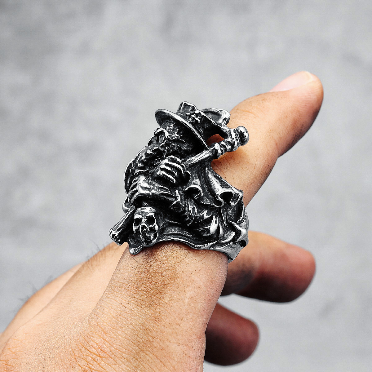 Cincin Pria Gagak Scythe 316L  - Men'S Accessories Best ulasan dan harga