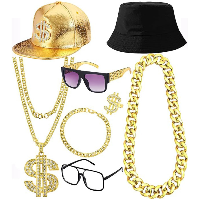 Set Aksesoris Kostum Hip Hop E - Men'S Accessories In The 80S ulasan dan harga